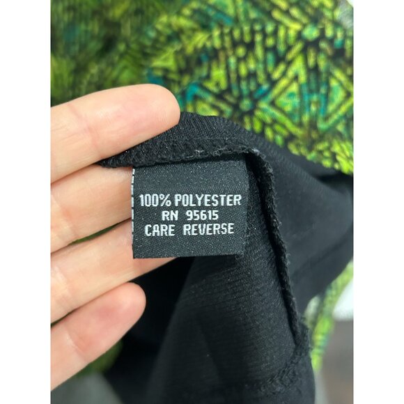 Rafaella Womens Sleeveless Green Black Geometric Print Boho Tank Top S - Picture 6 of 10